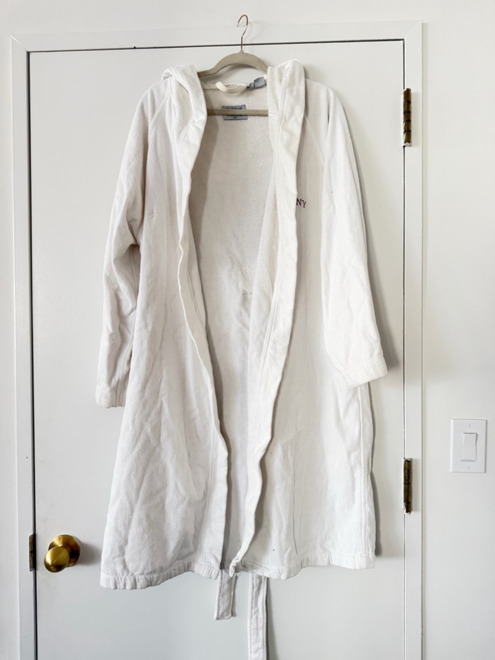 Plush White Hooded Spa Robe with Tie